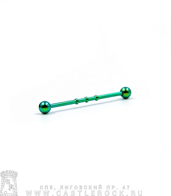 Штанга Индастриал Сталь Зеленая с Шариками Ребристая 1,6 х 38 х 5/5