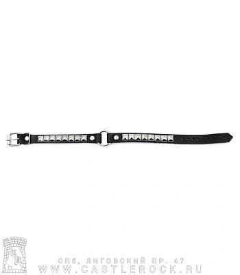 ошейник кожаный кольцо, пирамиды (на пряжке)