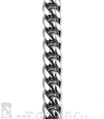 браслет стальной цепь панцирная (звенья усеченные, округлые, 12 мм)