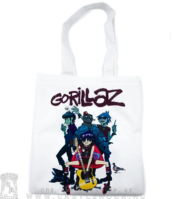 сумка шоппер gorillaz (белая)