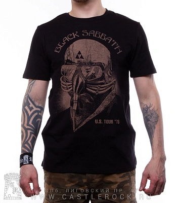 футболка black sabbath "u.s.tour'78" (маска, принт большой)