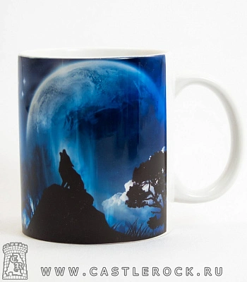 кружка harley-davidson (волк воет на луну)
