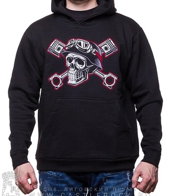 балахон череп байкера в каске (вышивка)