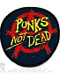 нашивка anarchy анархия punks not dead (лого, надпись желтая, круглая)