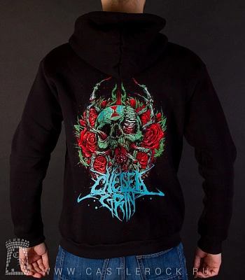 балахон на молнии chelsea grin (череп в розах)