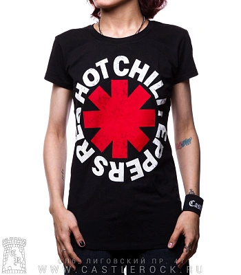 женская футболка red hot chili peppers "snow (hey oh)" (лого)