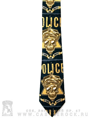 галстук череп полицейского "police to serve and protect"