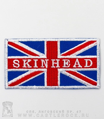 нашивка термо флаг великобритании "skinhead" (вышивка)