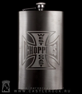 фляга стальная с гравировкой west coast choppers 10 oz