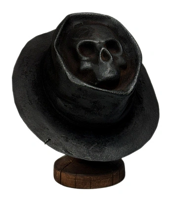 шляпа фетровая canotier ronin (череп, черная)