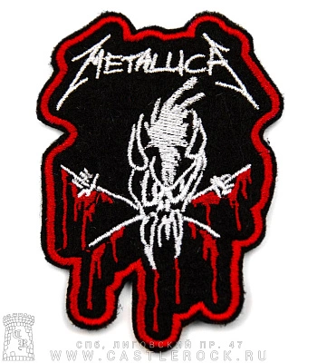 нашивка metallica (череп кровавый, вышивка)