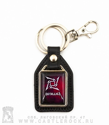 брелок прямоугольный на подкладке metallica (лого)