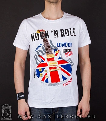 футболка гитара "rock'n'roll" (белая)