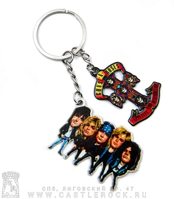 брелок металлический guns'n'roses (двойной)
