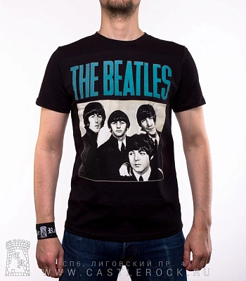 футболка beatles (группа, надпись синяя)