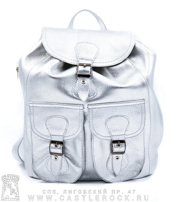 рюкзак кожаный o'skull металлик (два кармана)