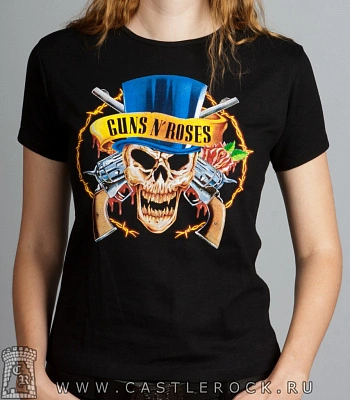 женская футболка guns'n'roses (череп)