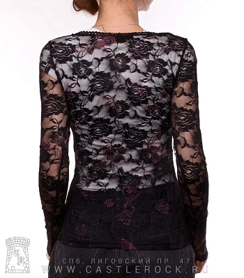блуза ажурная с бабочками (розовыми) punk rave
