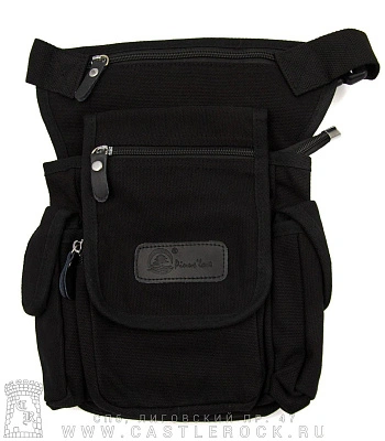 сумка на бедро текстиль многофункциональная (черная)