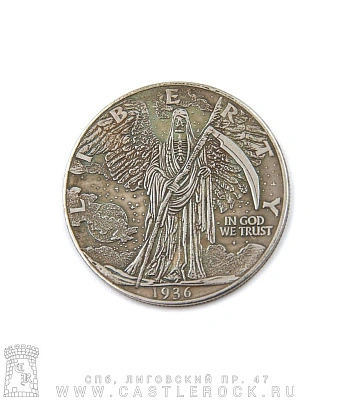 монета сувенирная крупная liberty смерть "in god we trust"