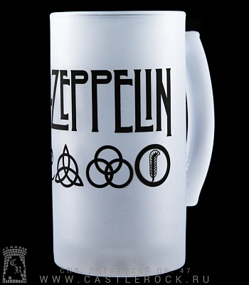 кружка пивная стеклянная led zeppelin (лого)