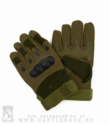 перчатки усиленные со вставками прорезиненные (на липучке, зеленые)