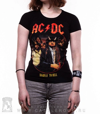 женская футболка ac/dc "highway to hell"