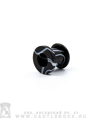 Тоннель Акрил Черный (с резинкой) 8 мм