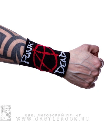 напульсник трикотажный anarchy анархия punks not dead (широкий)