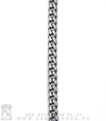 браслет стальной цепь панцирная (звенья усеченные, 6 мм, длинный)