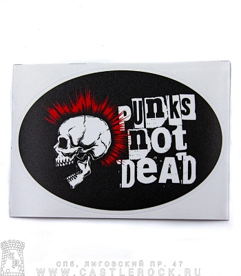 наклейка виниловая punks not dead (череп панка, средняя)