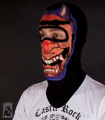 шапка балаклава череп демона (оранжевый)