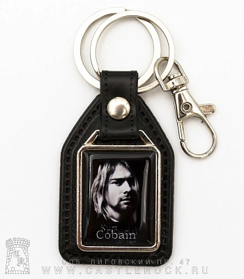 брелок прямоугольный на подкладке nirvana kurt cobain