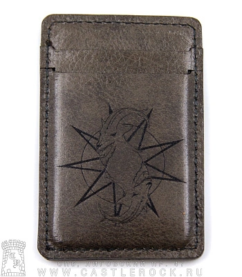 кардхолдер с гравировкой slipknot (серый, ручная работа)
