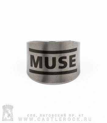 кольцо сталь с гравировкой muse (безразмерное)