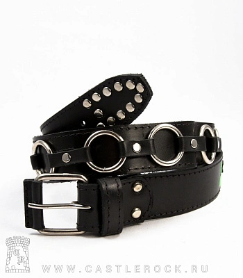 ремень кожаный 1 ряд кольца, клепки