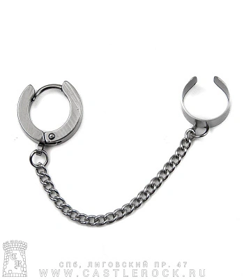 серьга кафф (кликер, цепочка)