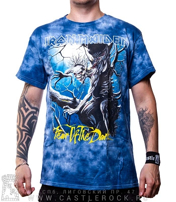 футболка iron maiden "fear of the dark" (варенка, синяя)