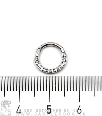Сегментное Кольцо Кликер 1,2 х 8 (стразы прозрачные)