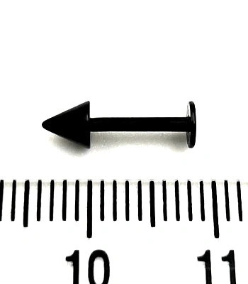 Лабрет Сталь Черный с Шипом 1,2 х 8 х 4