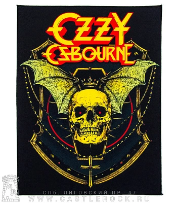 нашивка на спину ozzy osbourne (череп крылатый)
