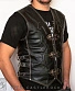 жилет кожаный first с тиснением череп