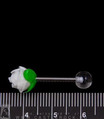 Штанга Сталь с Розой (белой) 1,6 х 14 х 6/9