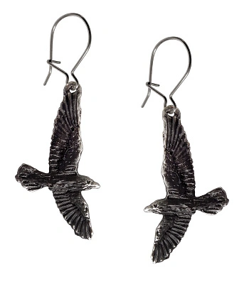 серьги alchemy gothic (алхимия готик) e333 black raven