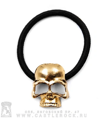 резинка для волос череп (золотистый)