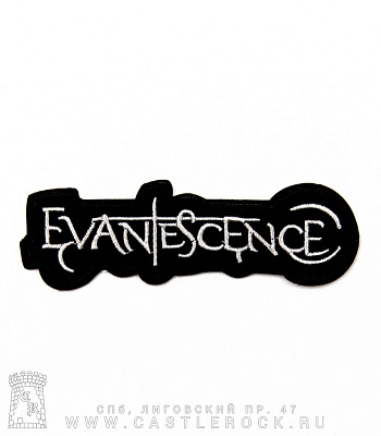 нашивка термо evanescence (лого белое, вышивка)