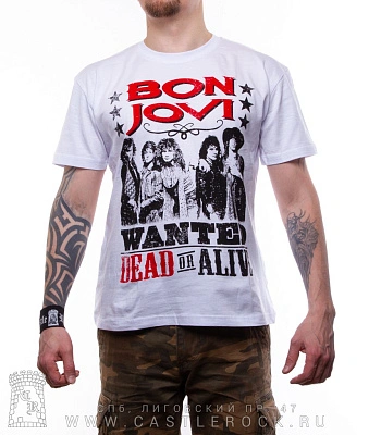 футболка bon jovi "wanted dead or alive" (белая)
