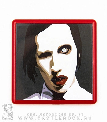 магнит квадратный marilyn manson (ч/б)