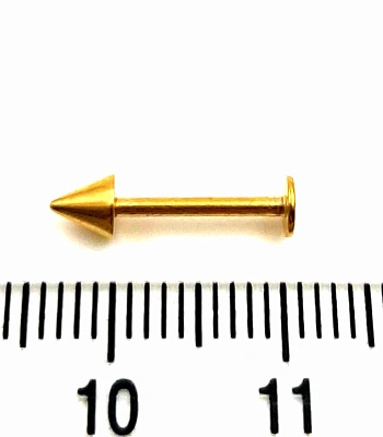 Лабрет Сталь Золотистый с Шипом 1,2 х 10 х 4