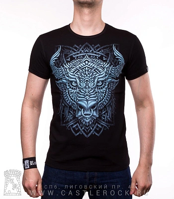 футболка бык этнический (светится)
